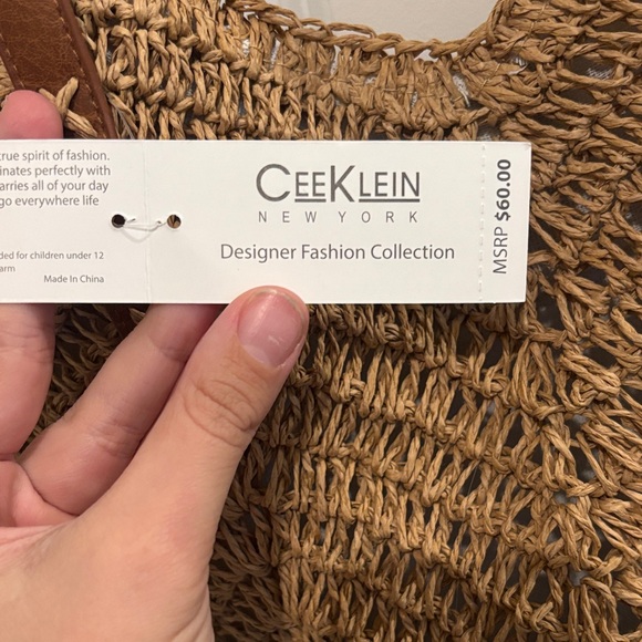 Cee Klein Elegant Brown Woven Tote Bag - Picture 2 of 5